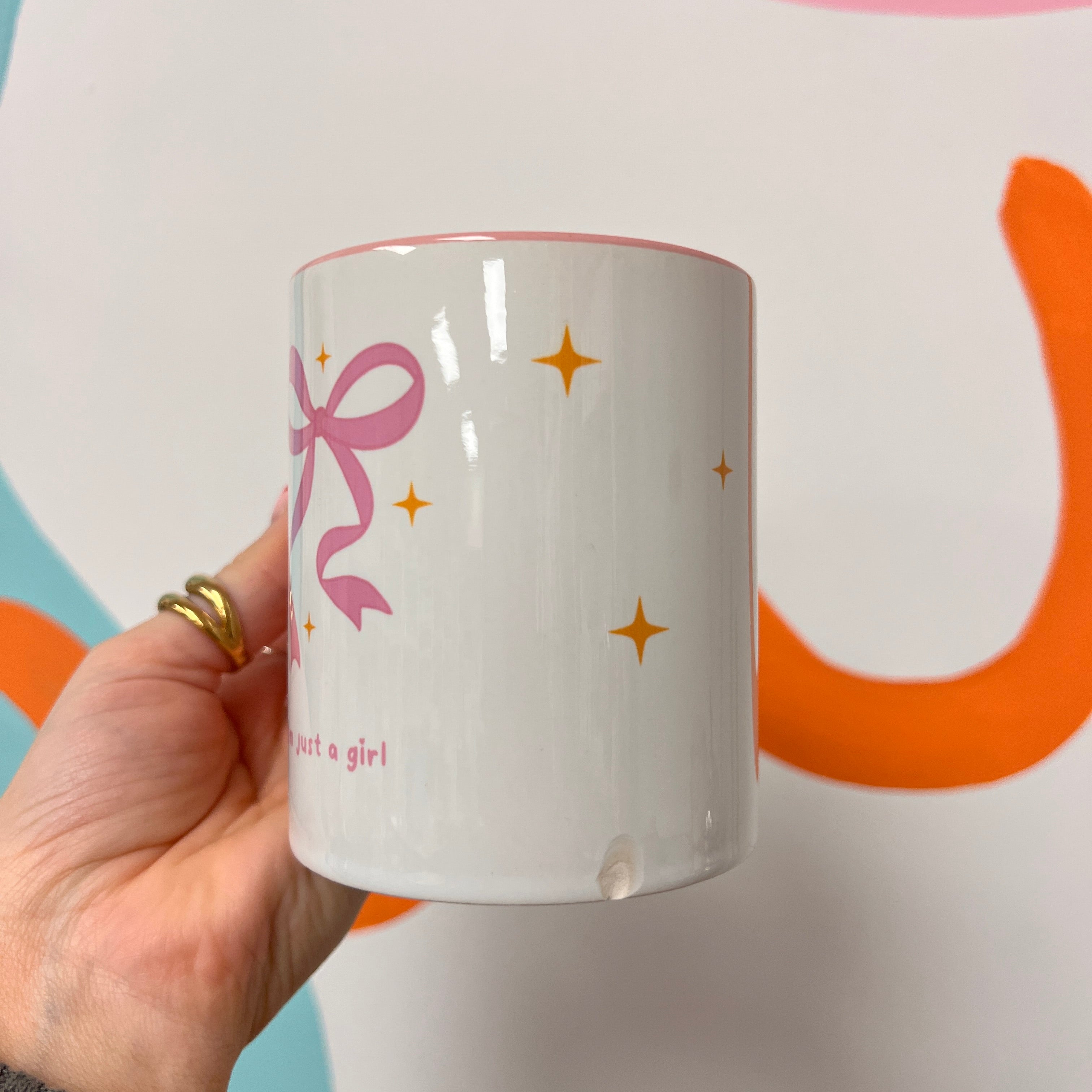 I'm just a girl – bows (nearly perfect) mug