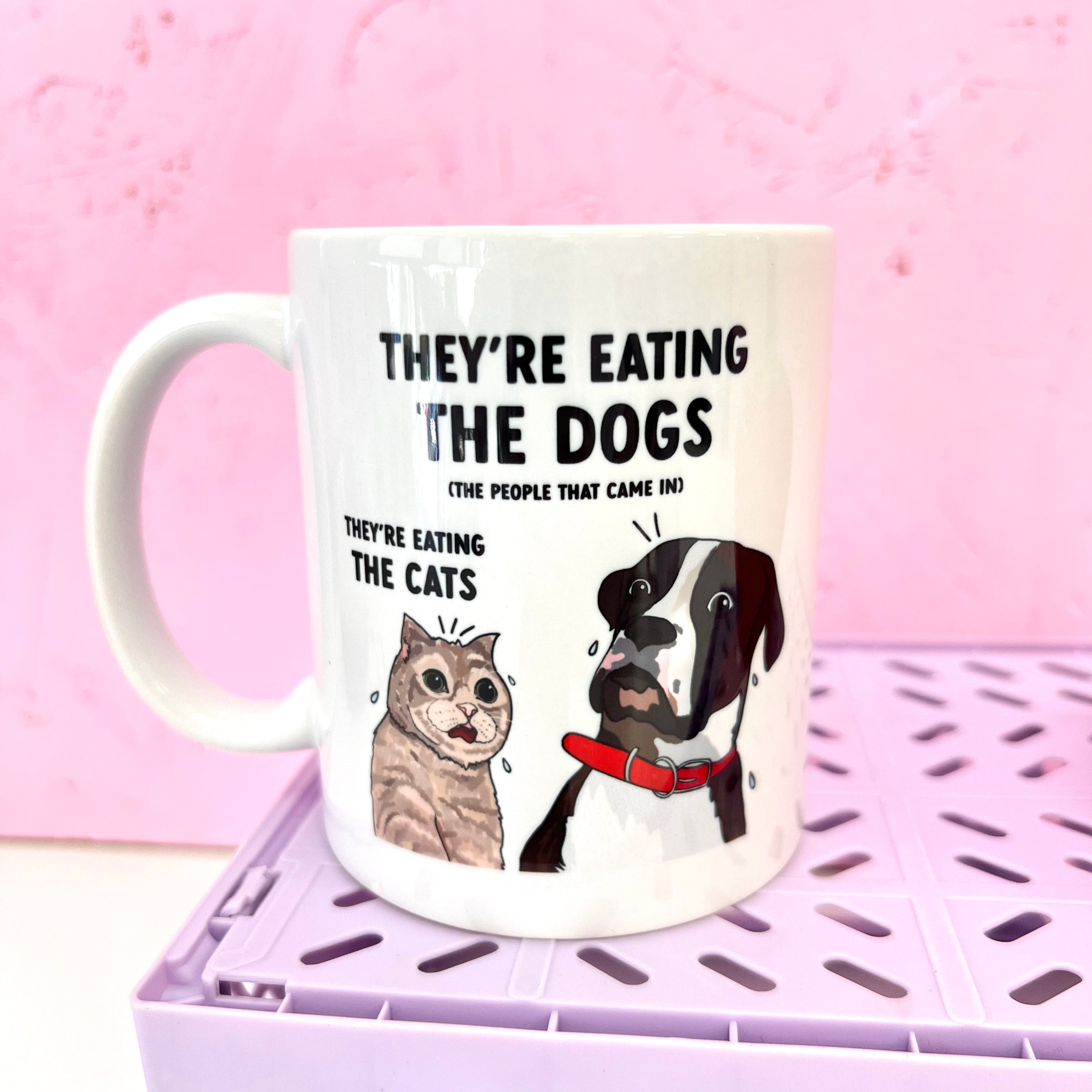 They're eating the dogs mug