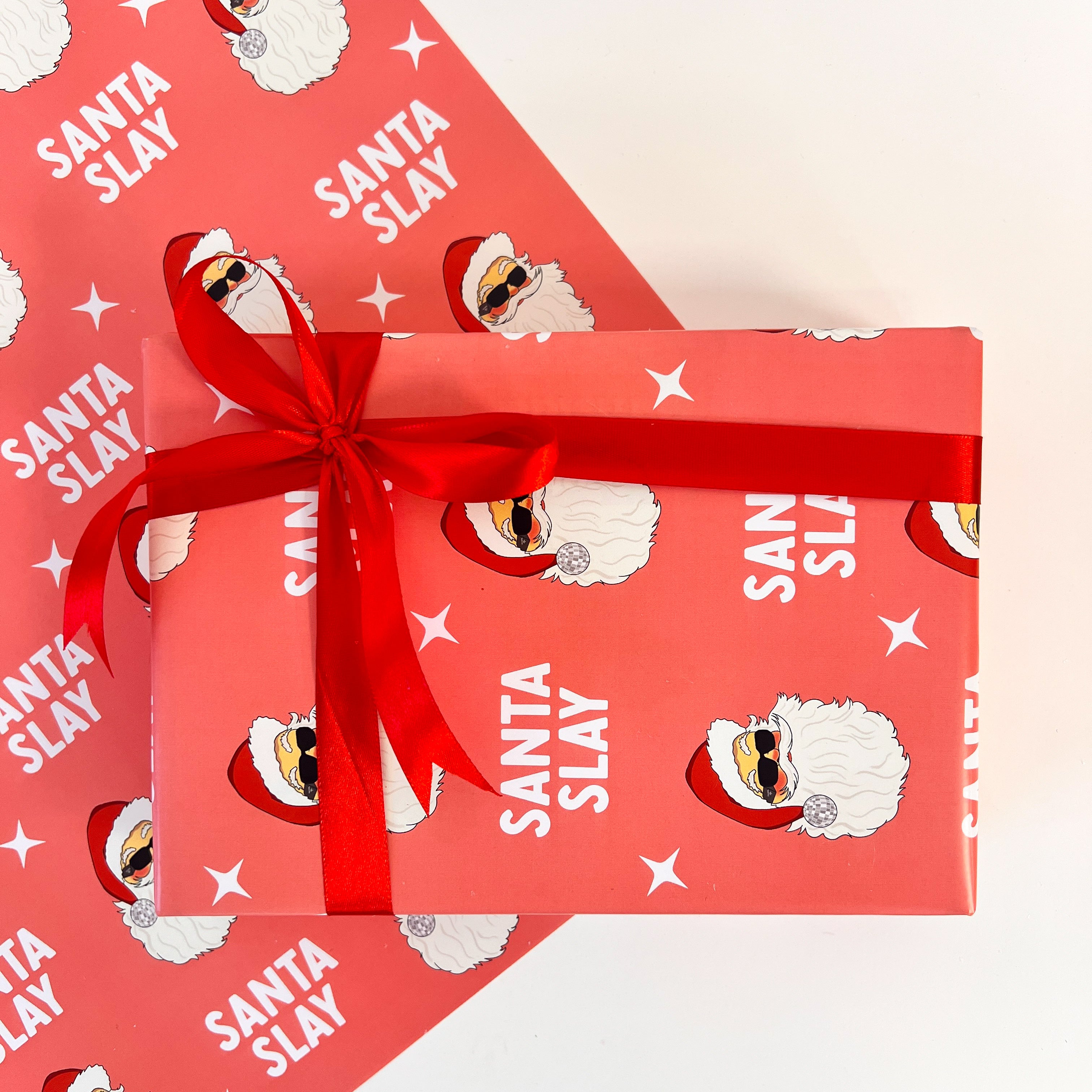 Santa slay wrapping paper pack