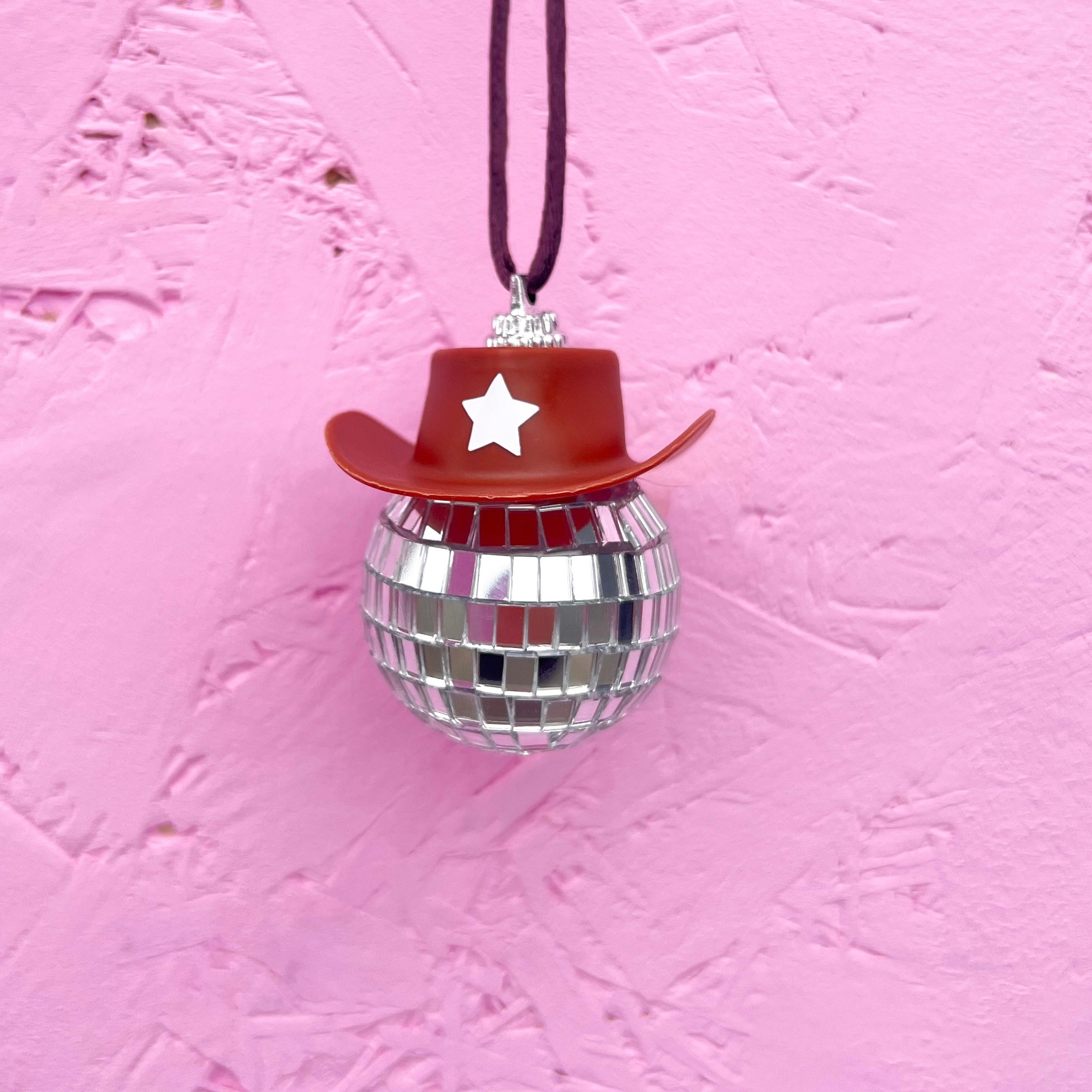 Brown Disco cowgirl star stamp Ornament