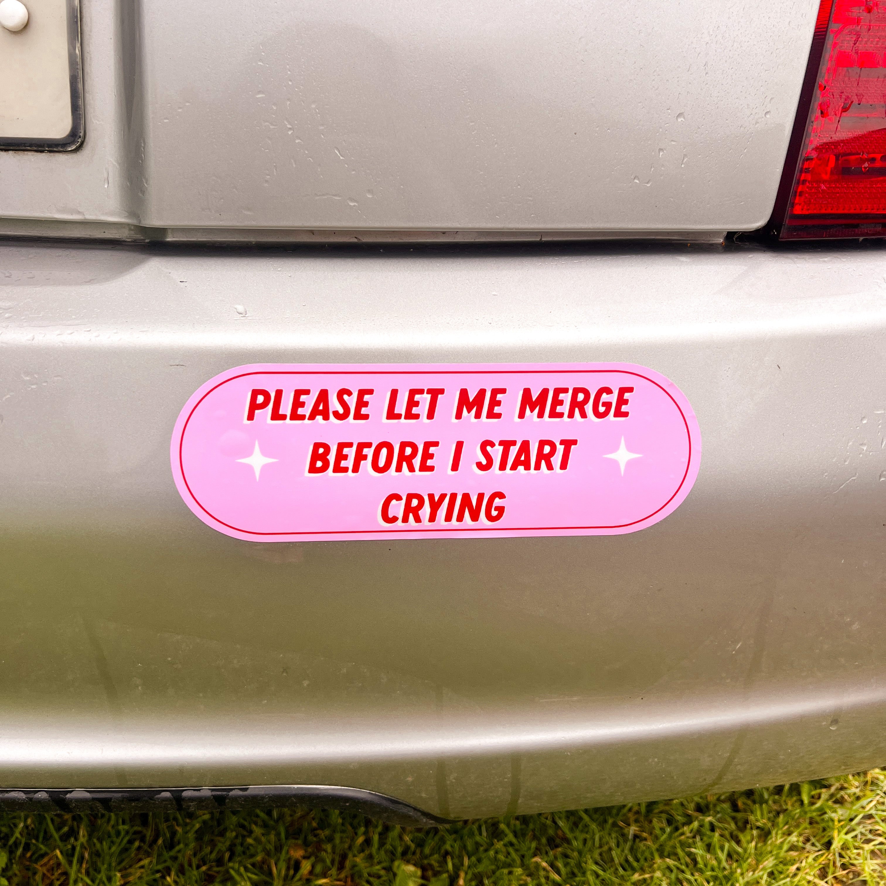 Please let me merge bumper sticker