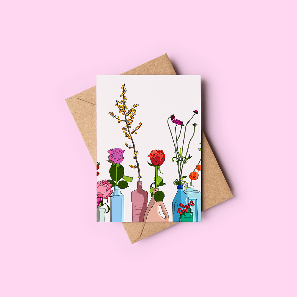 Potted flowers | Notelet