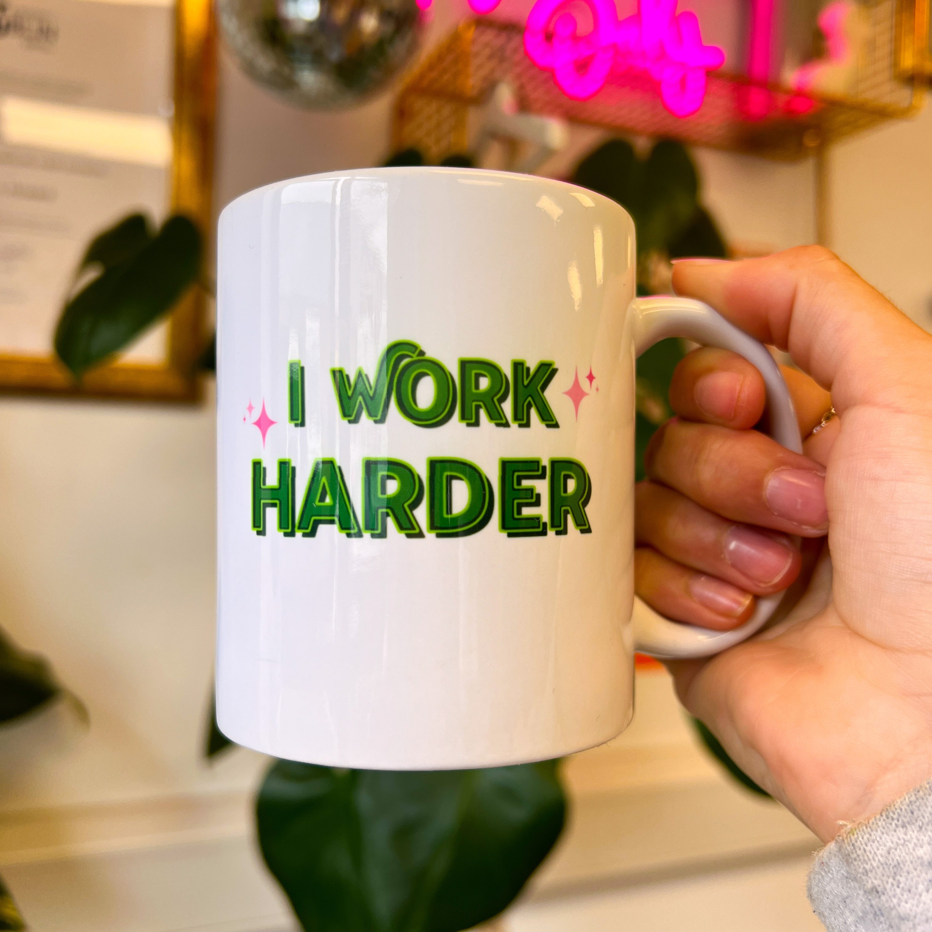 You work harder faulty mug