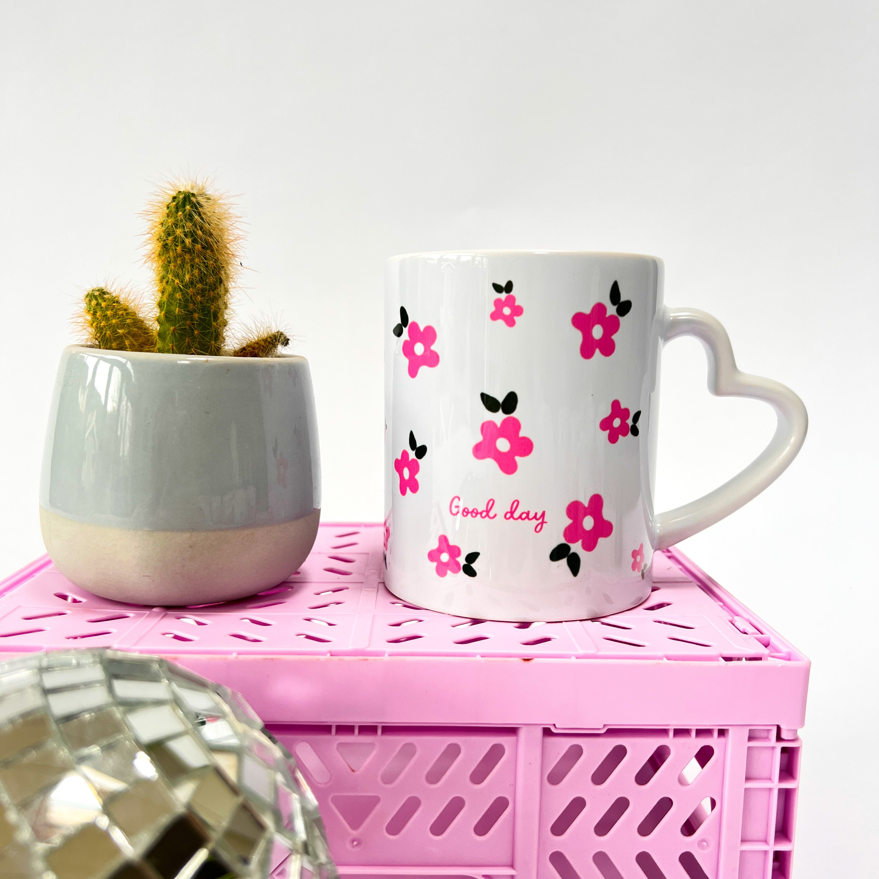 Pink good day mug