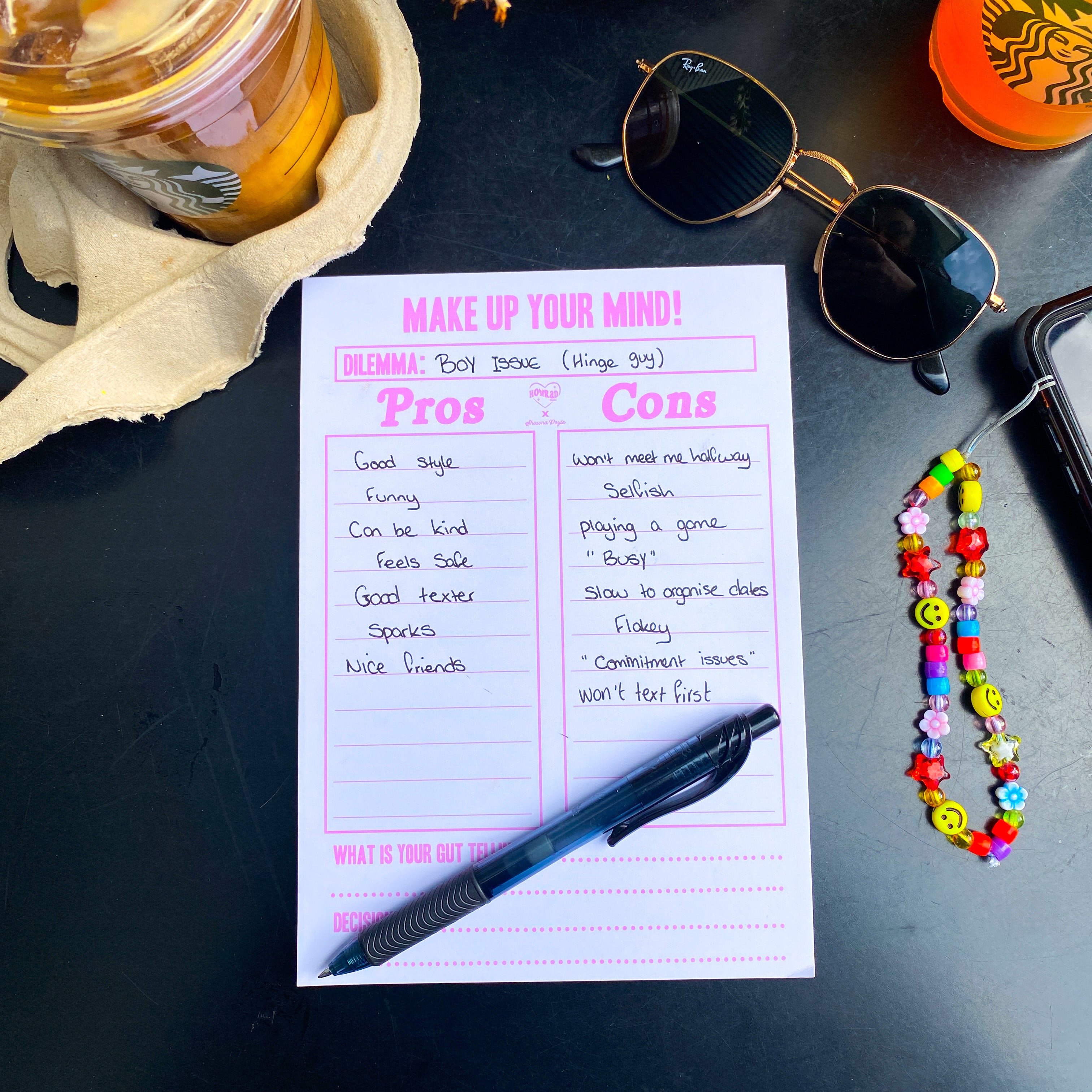Pros & Cons Notepad