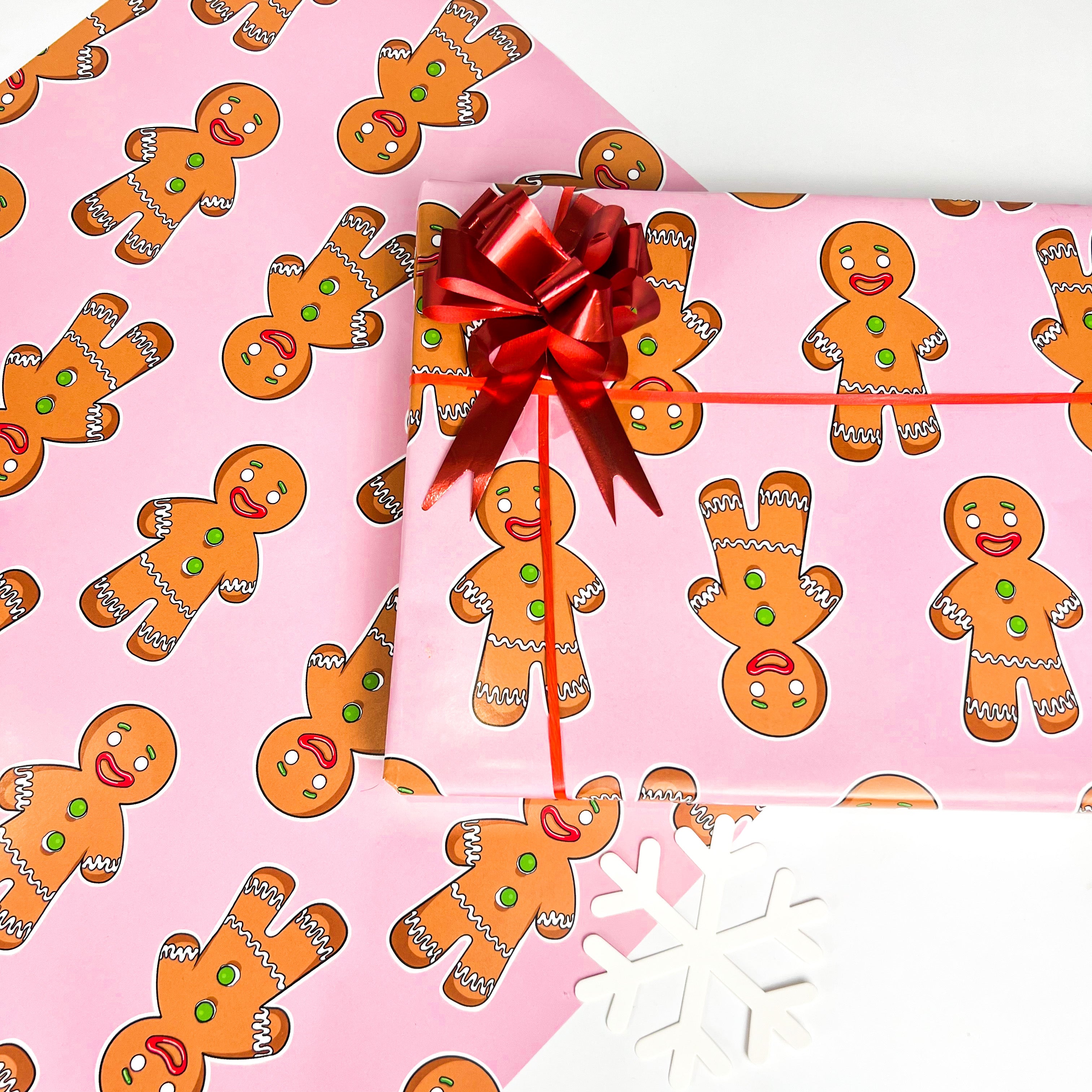 Gingerbread man wrapping paper pack