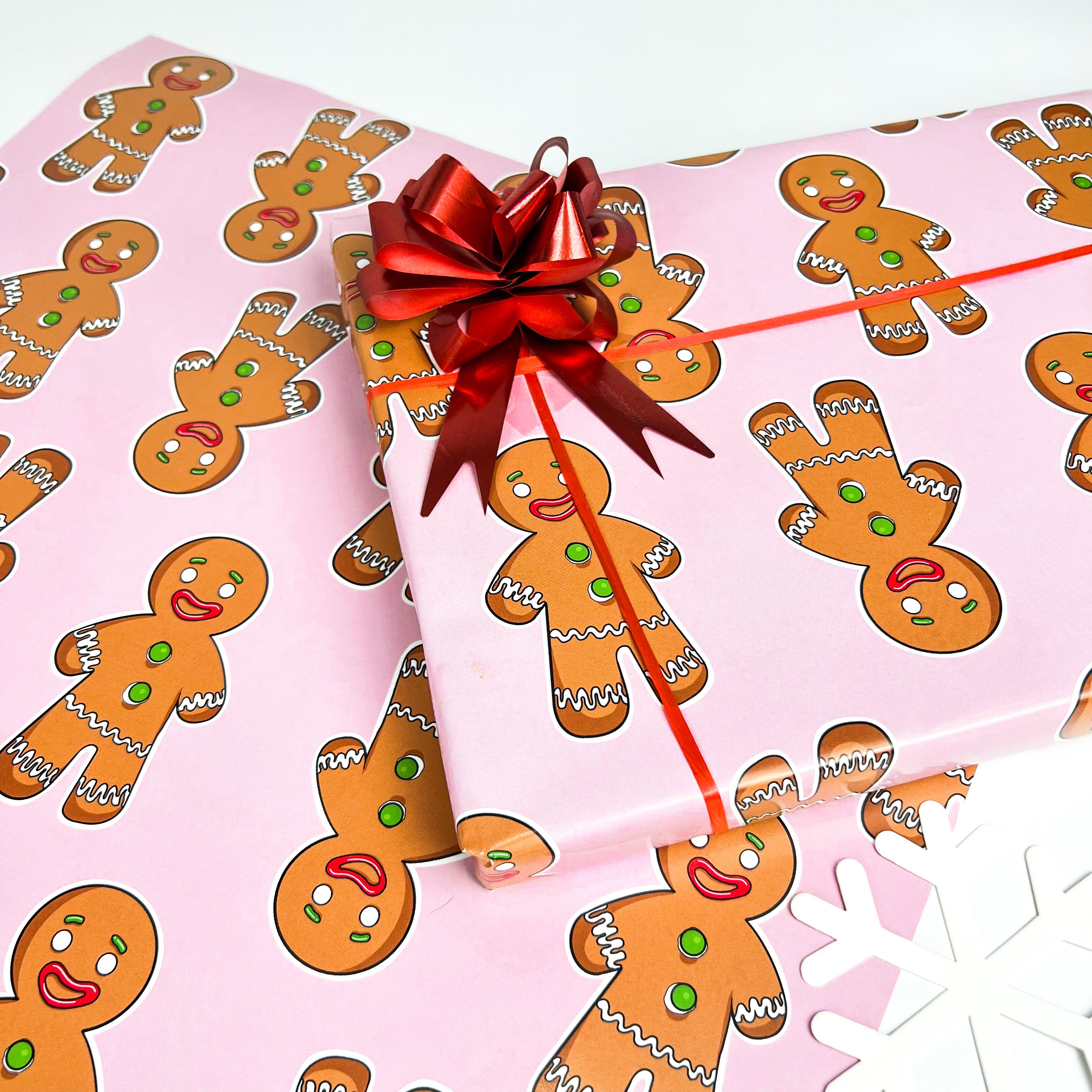 Gingerbread man wrapping paper pack