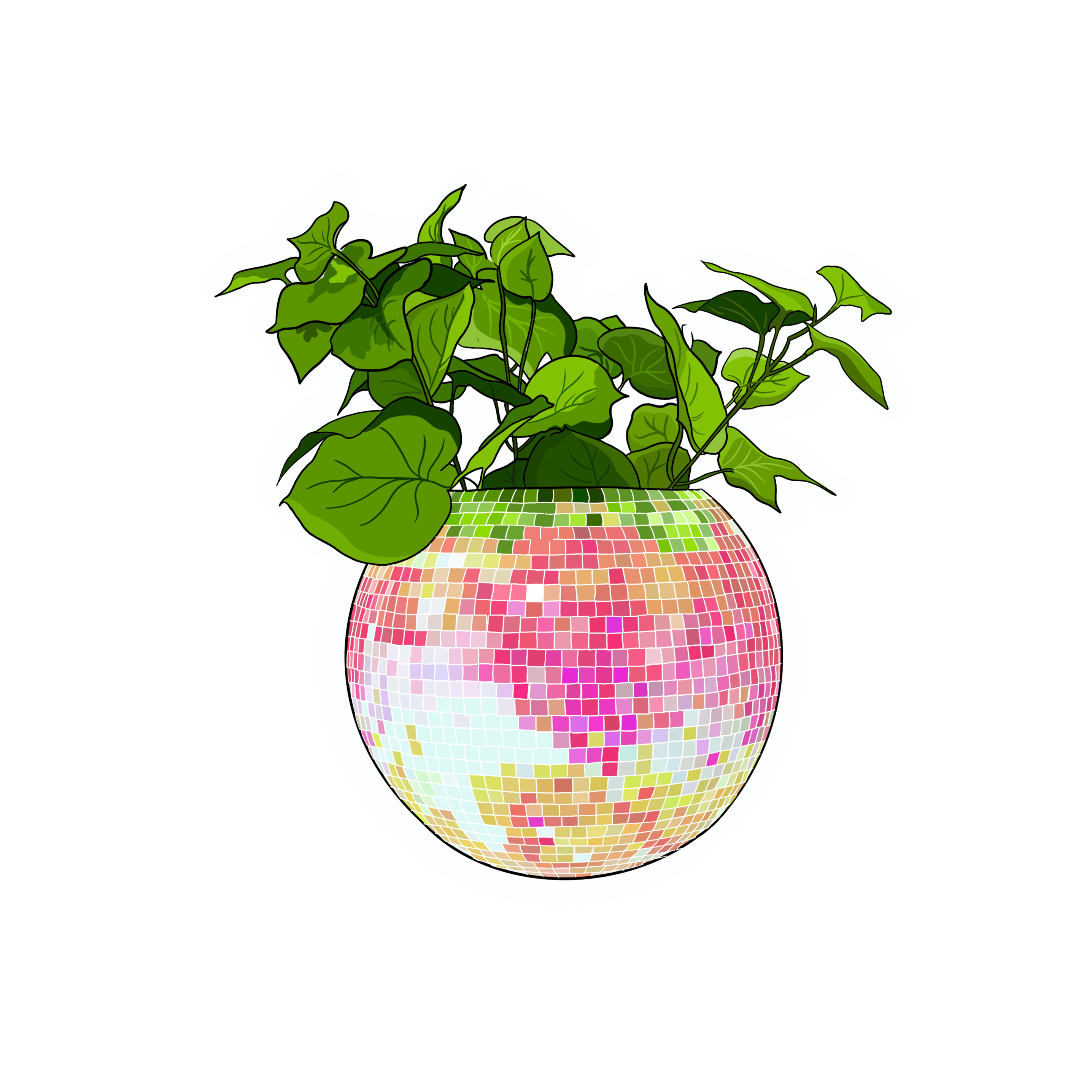 Disco plant sticker